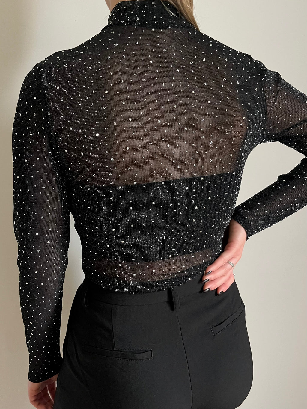 Body transparent à strass