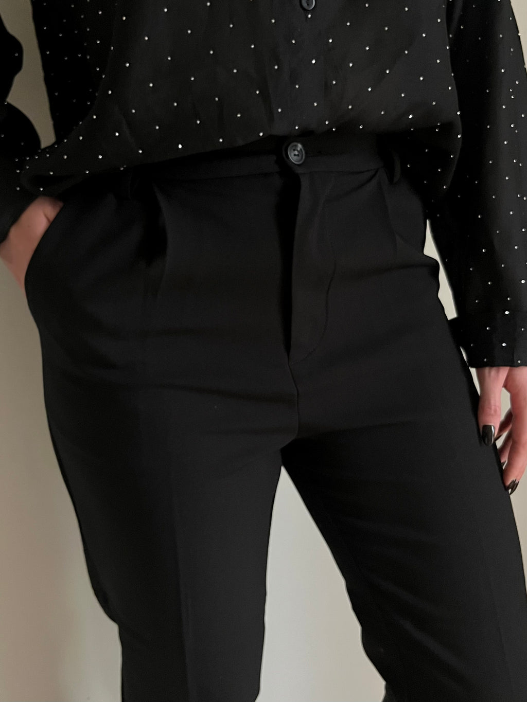 Pantalon noir à pinces