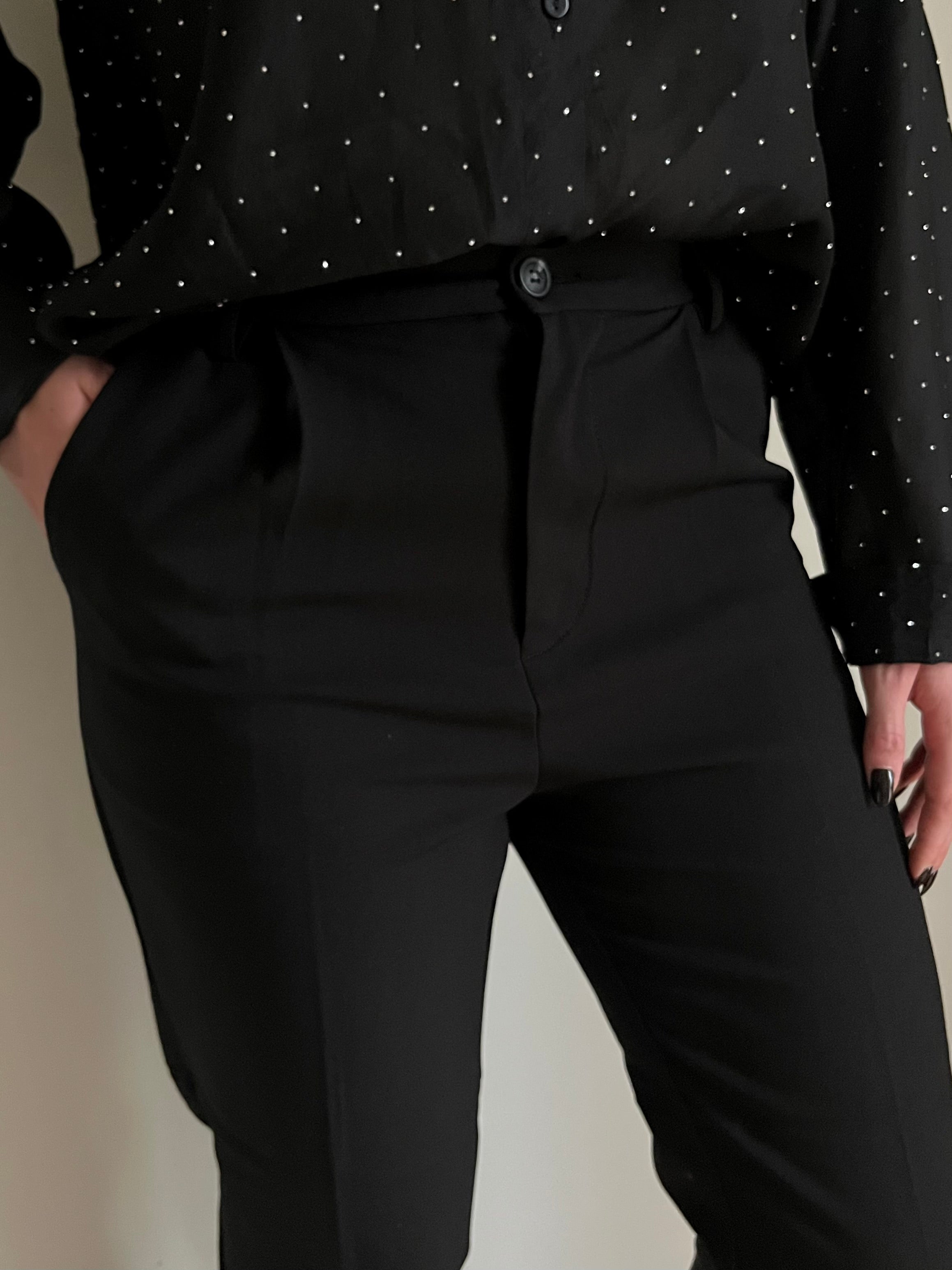 Pantalon noir à pinces