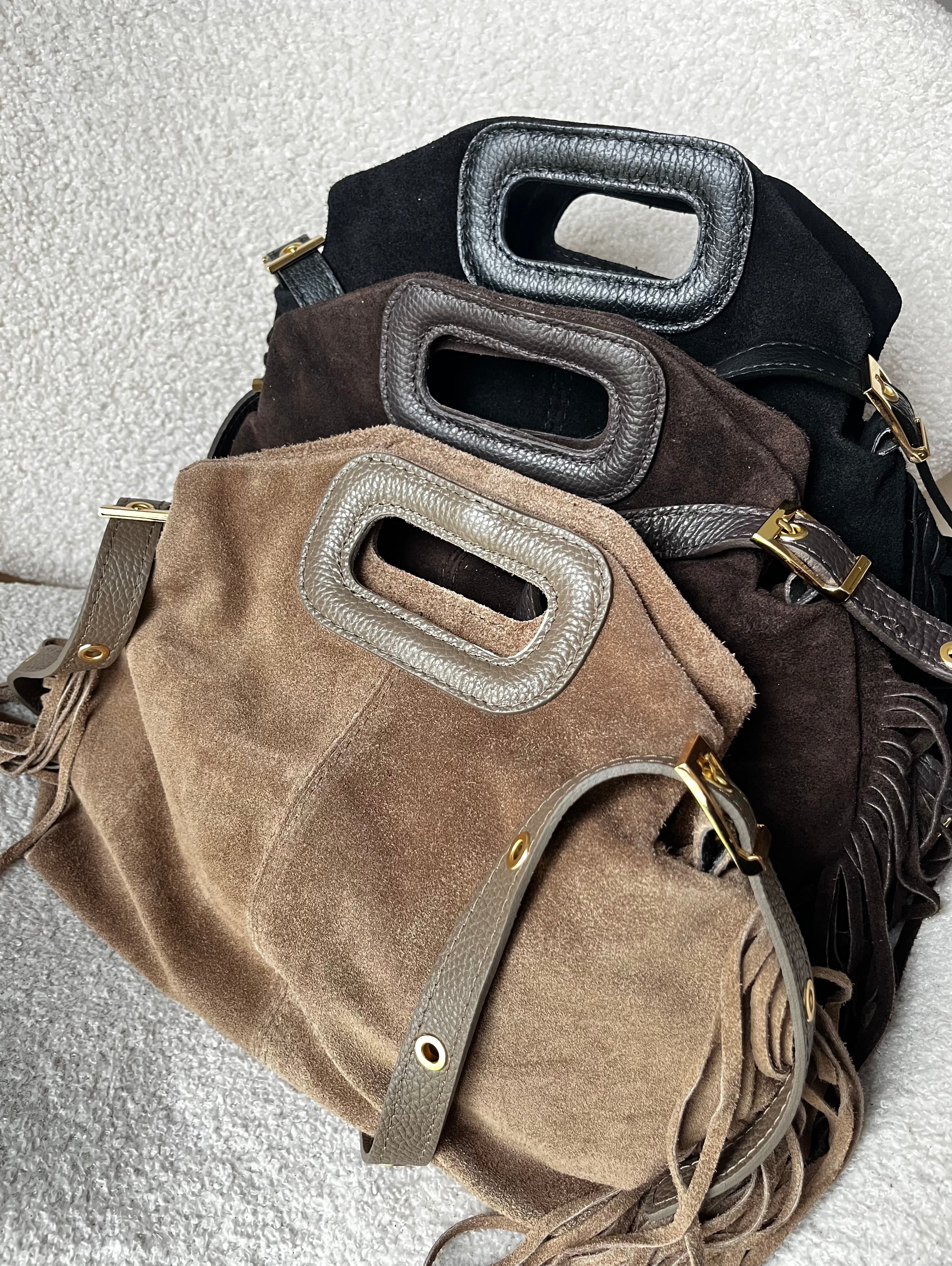 Maxi sac à franges suède