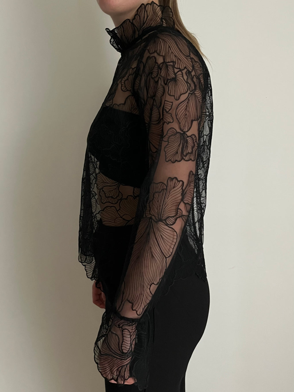 Blouse transparente florale