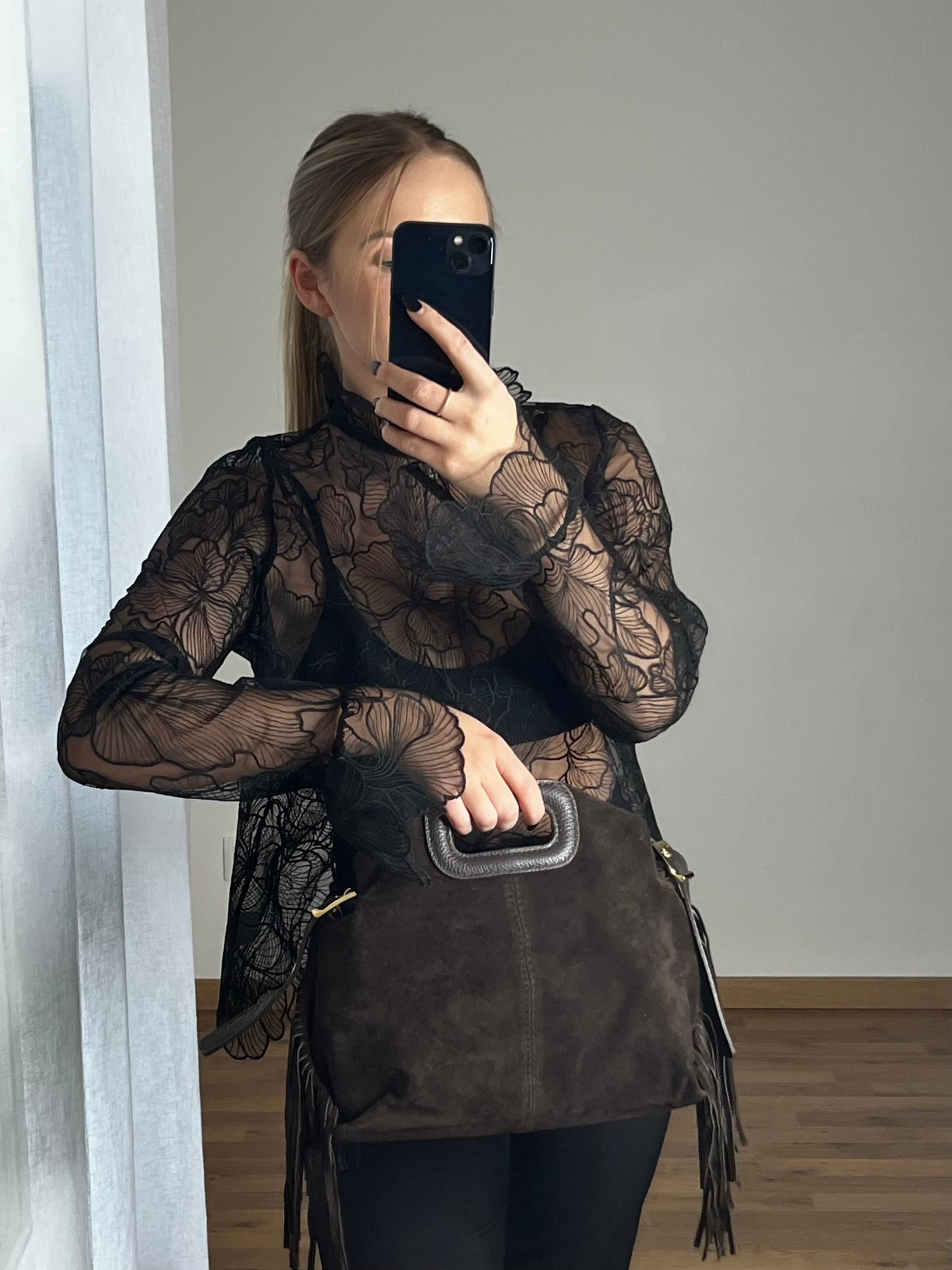 Maxi sac à franges suède