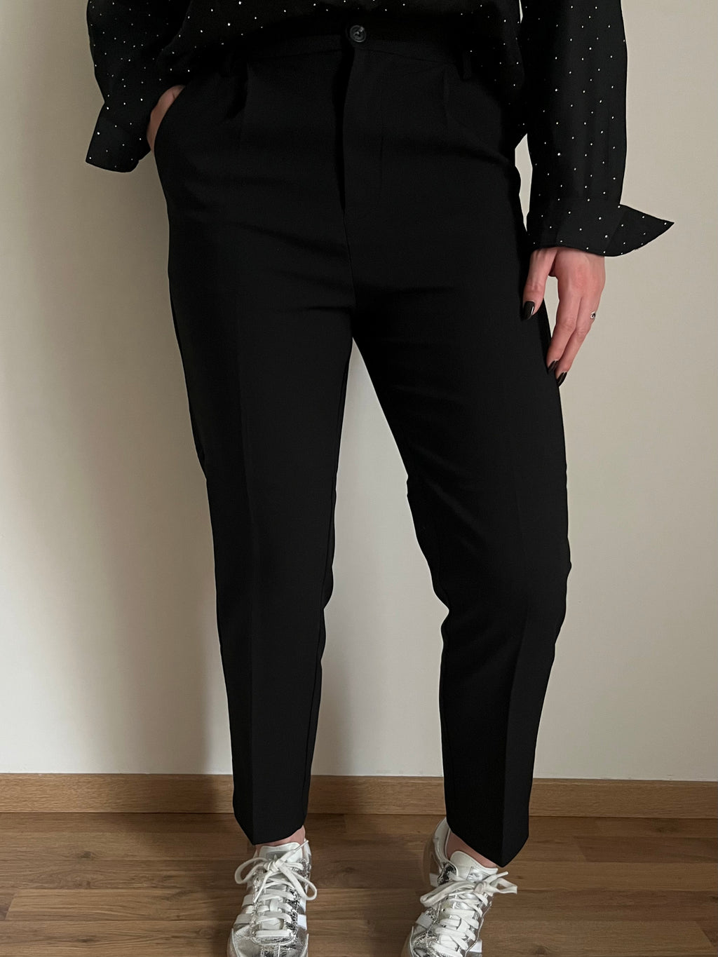 Pantalon noir à pinces